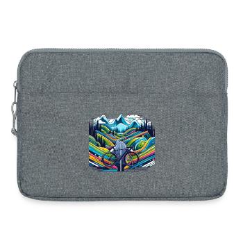 Rennrad, Straße, Berg - Laptoptasche 15" - Grau meliert - Vorne