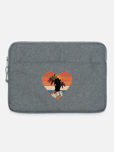 Sonnenuntergang LiebesKuss Herzdesign - Laptoptasche 15" - Grau meliert