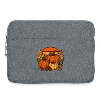 Citrouilles, feuilles de chêne et glands - Sacoche pour ordinateur portable 15 pouces - gris chiné - Devant