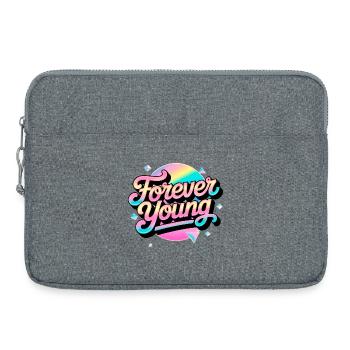 Pas vieux, mais éternellement jeune. Motivation des années 80 des années 90 - Sacoche pour ordinateur portable 15 pouces - gris chiné - Devant