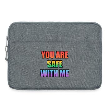 You Are Safe With Me Gradient - Laptop bag 15" - heather grey - Front