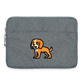 Beagle Hund Halloween Zombie - Laptoptasche 15" - Grau meliert - Vorne