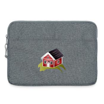 Petite maison suédoise rouge de style nordique - Sacoche pour ordinateur portable 15 pouces - gris chiné - Devant