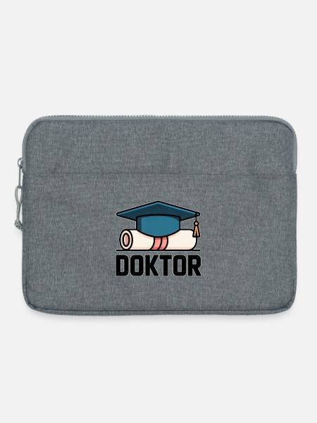Doktorhut Urkunde – Abschluss, Promotion, Geschenk - Laptoptasche 15" - Grau meliert
