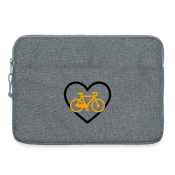 Radfahren Herz Fahrrad Sport Leidenschaft - Laptoptasche 15" - Grau meliert - Vorne