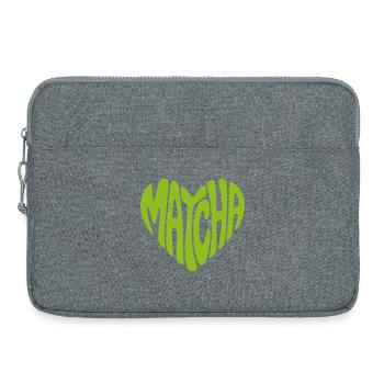 Forme de cœur matcha - Sacoche pour ordinateur portable 15 pouces - gris chiné - Devant