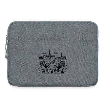 Art de lignes mimaliste du patinage artistique - Sacoche pour ordinateur portable 15 pouces - gris chiné - Devant