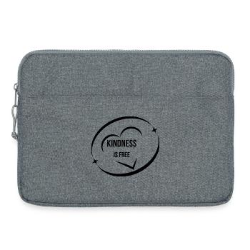 La gentillesse est gratuite T-shirt noir minimal cercle - Sacoche pour ordinateur portable 15 pouces - gris chiné - Devant