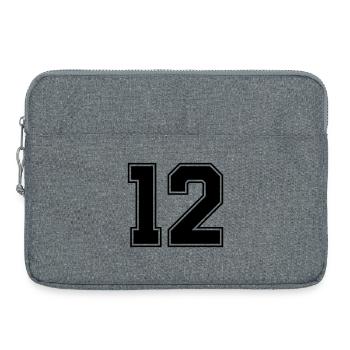 12 Number - Laptop bag 15" - heather grey - Front