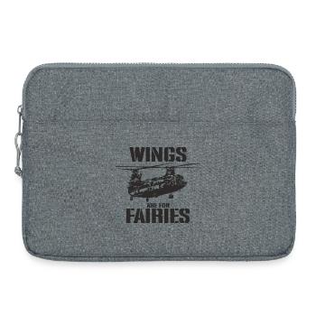Wings Are for Fairies – Chinook Helicopter Pilot - Laptop bag 15" - heather grey - Front
