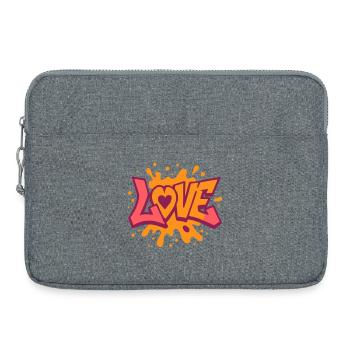 Amour - Cœur - Saint Valentin - Mariage - Sacoche pour ordinateur portable 15 pouces - gris chiné - Devant