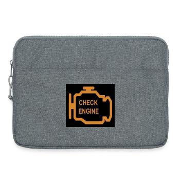 Check Engine Icon in Orange - Laptop bag 15" - heather grey - Front