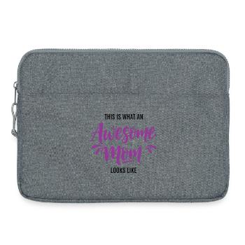 Voilà à quoi ressemble une super maman : cadeau de maman - Sacoche pour ordinateur portable 15 pouces - gris chiné - Devant