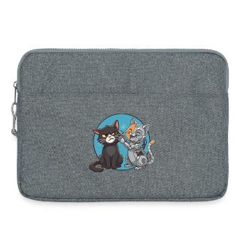 Chat und Roboter - Laptoptasche 15" - Grau meliert - Vorne