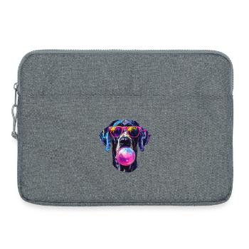 Un dogue allemand avec chewing-gum - Sacoche pour ordinateur portable 15 pouces - gris chiné - Devant