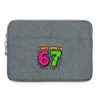 Idée cadeau humoristique de mème pour les enfants de 67 ans - Sacoche pour ordinateur portable 15 pouces - gris chiné - Devant