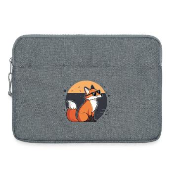 Renard Soleil Lunettes Noires - Sacoche pour ordinateur portable 15 pouces - gris chiné - Devant