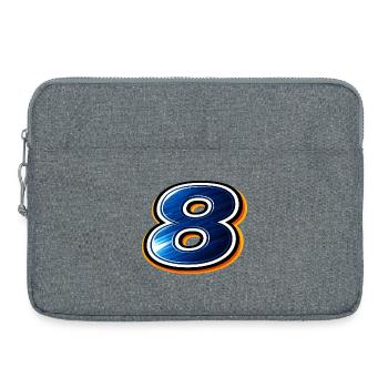 Chemise de football numéro 8 design sportif - Sacoche pour ordinateur portable 15 pouces - gris chiné - Devant
