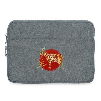Horoscope du zodiaque chinois de la chèvre - Sacoche pour ordinateur portable 15 pouces - gris chiné - Devant