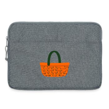 Woven Basket Mushroom Picker - Laptop bag 15" - heather grey - Front