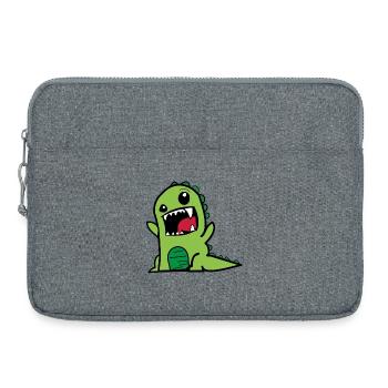 Dinosaure T-Rex Dino Comicstyle en vert - Sacoche pour ordinateur portable 15 pouces - gris chiné - Devant