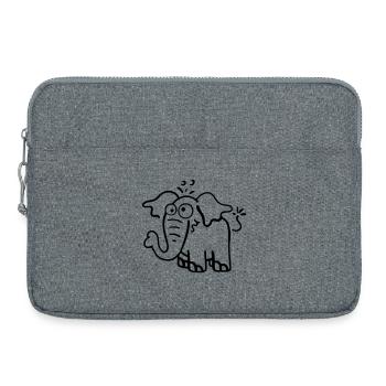Drôle d'éléphant. - Sacoche pour ordinateur portable 15 pouces - gris chiné - Devant
