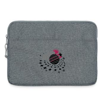 Lumières disco avec étoile 3D, boule disco et diamant - Sacoche pour ordinateur portable 15 pouces - gris chiné - Devant