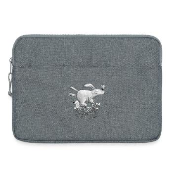 Drolliger Hund Auf Fahrrad Comic Radfahrer - Laptoptasche 15" - Grau meliert - Vorne