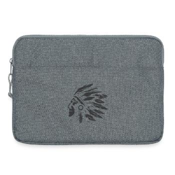 Symbole amérindien Icône Logo Portrait de tête Graphique - Sacoche pour ordinateur portable 15 pouces - gris chiné - Devant