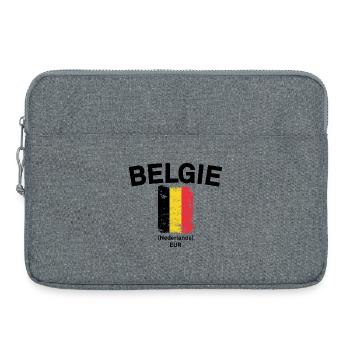 Drapeau belge des broussailles vieilli - Sacoche pour ordinateur portable 15 pouces - gris chiné - Devant
