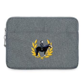 cavalier mort faucheuse cheval laurier couronne halloween - Sacoche pour ordinateur portable 15 pouces - gris chiné - Devant