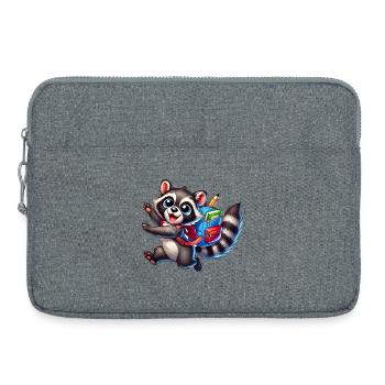 Start of school with raccoon: raccoon for school beginners - Laptop bag 15" - heather grey - Front