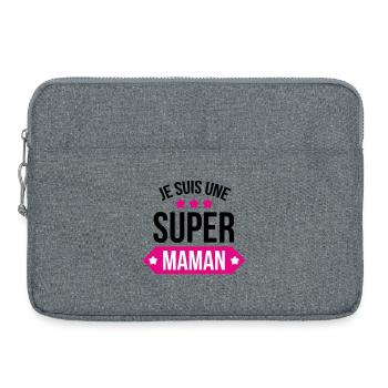 Je suis une super maman - Sacoche pour ordinateur portable 15 pouces - gris chiné - Devant