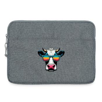 Vache - Sacoche pour ordinateur portable 15 pouces - gris chiné - Devant
