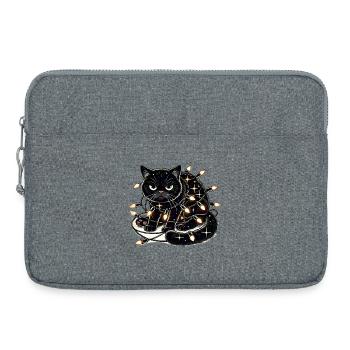 Grumpy Christmas Cat. Meow but please without tinsel - Laptop bag 15" - heather grey - Front