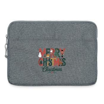 Frohe Weihnachten Festliches Weihnachtsdesign mit dem Weihnachtsmann - Laptoptasche 15" - Grau meliert - Vorne