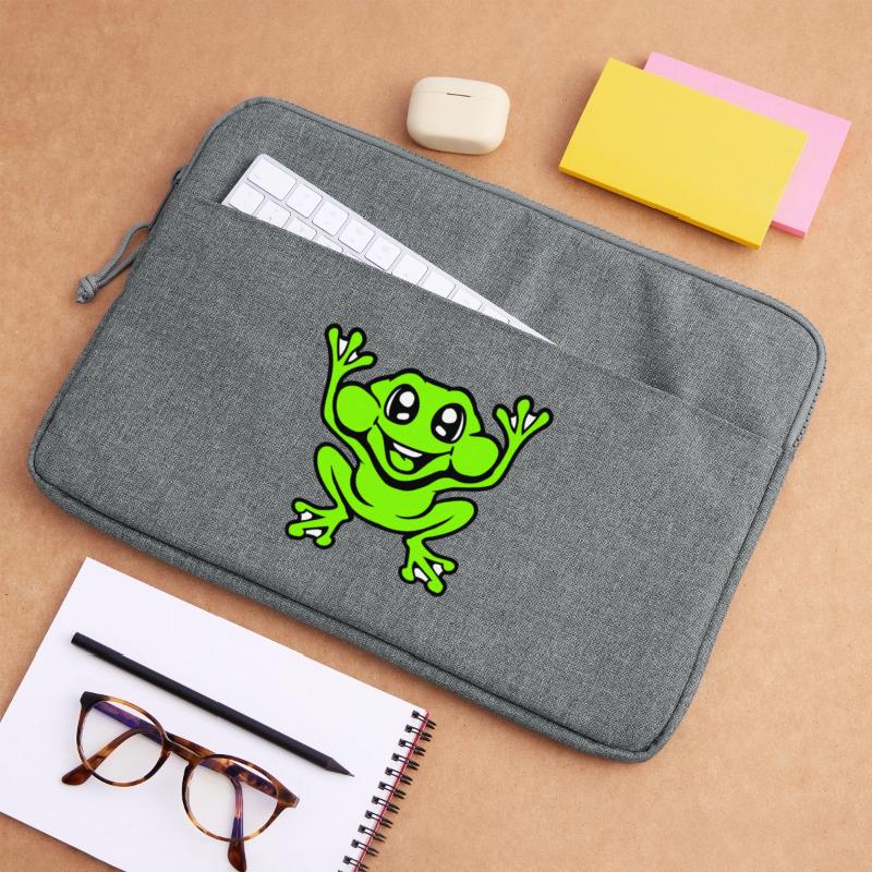 Frog Toad Laughs Funny Jumping Happy Comic Laptop bag 15"