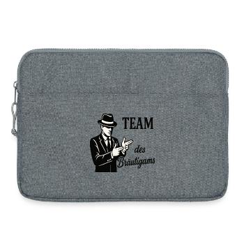 Team des Bräutigams Logo Tee - Laptoptasche 15" - Grau meliert - Vorne