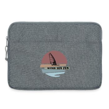 Windsurf Sonnenuntergang Fun Design - Laptoptasche 15" - Grau meliert - Vorne