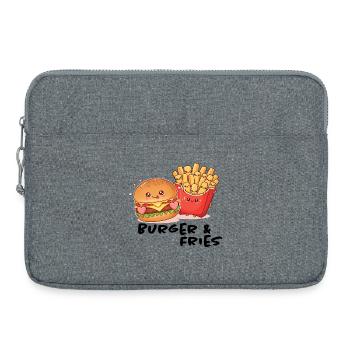 Kawaii burgers and fries - Laptop bag 15" - heather grey - Front