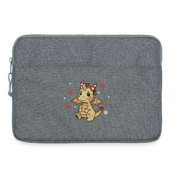 Festlicher Drache Weihnachtszuckerstange - Laptoptasche 15" - Grau meliert - Vorne