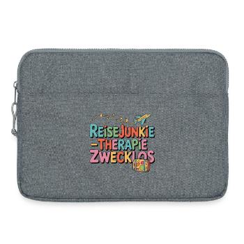 Thérapie pour accros aux voyages : Déclaration drôle sans but - Sacoche pour ordinateur portable 15 pouces - gris chiné - Devant