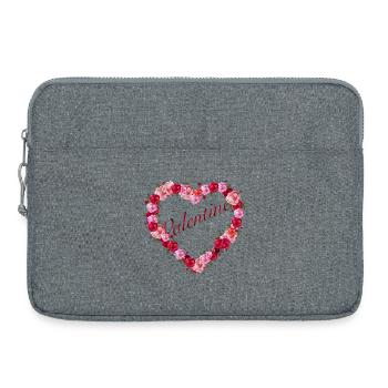 Heart-shaped rose greeting for Valentine's Day - Laptop bag 15" - heather grey - Front