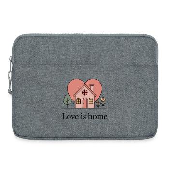 Illustration de maison en cœur pastel - Sacoche pour ordinateur portable 15 pouces - gris chiné - Devant