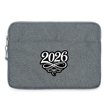 Année 2026 - Sacoche pour ordinateur portable 15 pouces - gris chiné - Devant
