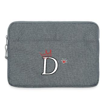 Lettre d couronne cœur  - Sacoche pour ordinateur portable 15 pouces - gris chiné - Devant
