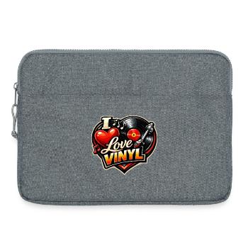 Love Vinyl Heart Logo - Laptoptasche 15" - Grau meliert - Vorne