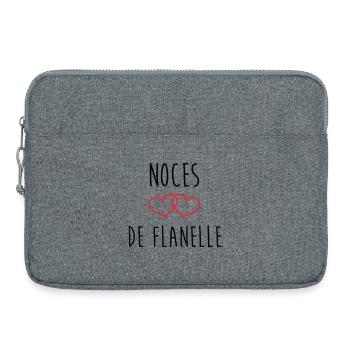 Noces de flanelle – 43 ans de mariage - Sacoche pour ordinateur portable 15 pouces - gris chiné - Devant
