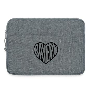 Typographie du cœur de Bavière - Sacoche pour ordinateur portable 15 pouces - gris chiné - Devant