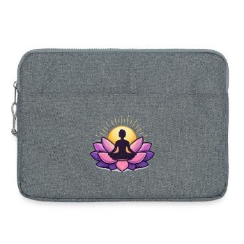 Sonnenaufgang Lotus Meditation - Laptoptasche 15" - Grau meliert - Vorne